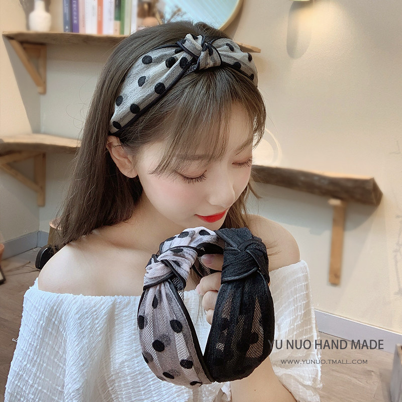 Summer net red mesh hair band female wild fairy out super fairy hair band wash face Forest headband wide edge pressure hair card