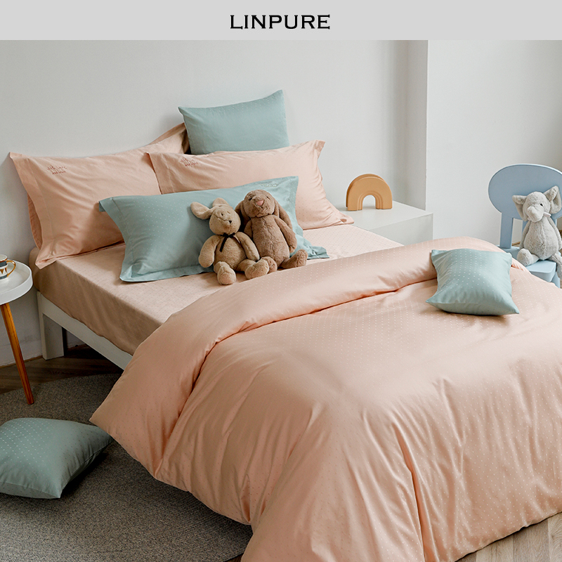 blue platinum vegan color jacquard single four pieces long suede cotton pure color full cotton gon satin bed product kit 1 2m bed linen 4