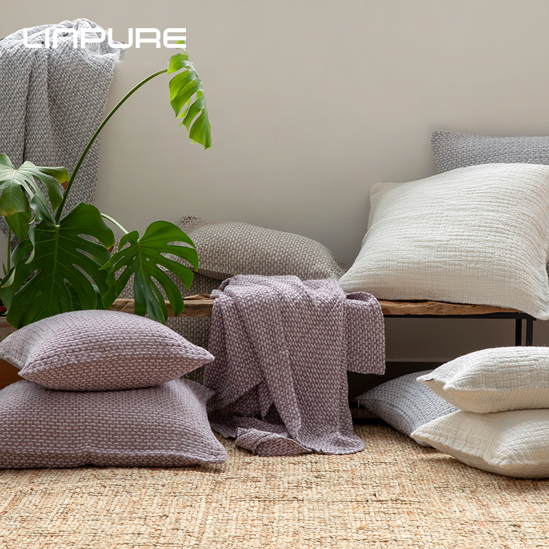 Blue Platinum Home Textiles Industrial Hemp Linen Cushions Handmade Blanket With Pillow Cover Home Decoration Dreamland Gig