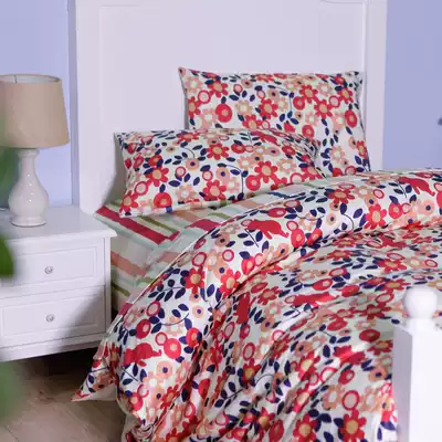 Blue platinum wild fun four-piece cotton satin single bed supplies 1 5m bed sheet quilt cover kit