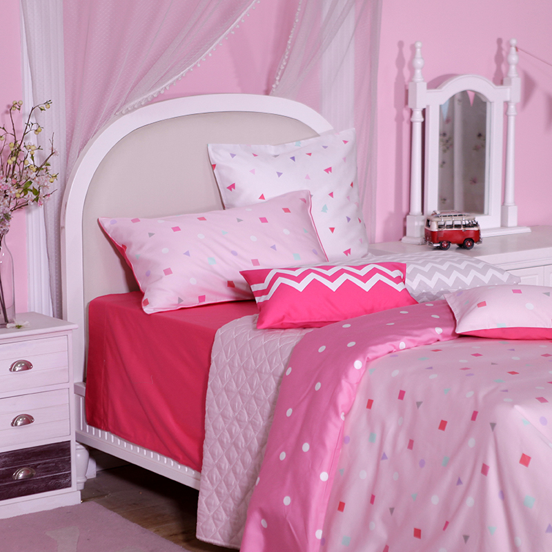 Blue Platinum home textile four-piece set Salvin's Dream Cotton children's satin simple bedding bedding set