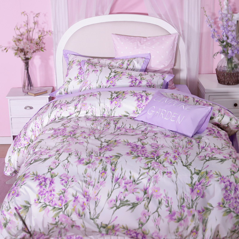 Blue Platinum home textile Secret adventure four-piece children's cartoon cotton satin bedding quilt cover