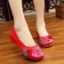Giày một chân Bắc Kinh cũ kiểu giày quốc gia thấp giúp giày vải đặt chân người lười đi làm hàng ngày boot nữ cao cổ Giày cắt thấp