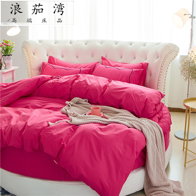 Giường cotton dày tùy chỉnh tấm trải giường tròn Giường tròn châu Âu viền tấm bạt lò xo bảo vệ tấm trải giường - Trang bị Covers ga chun trải giường	
