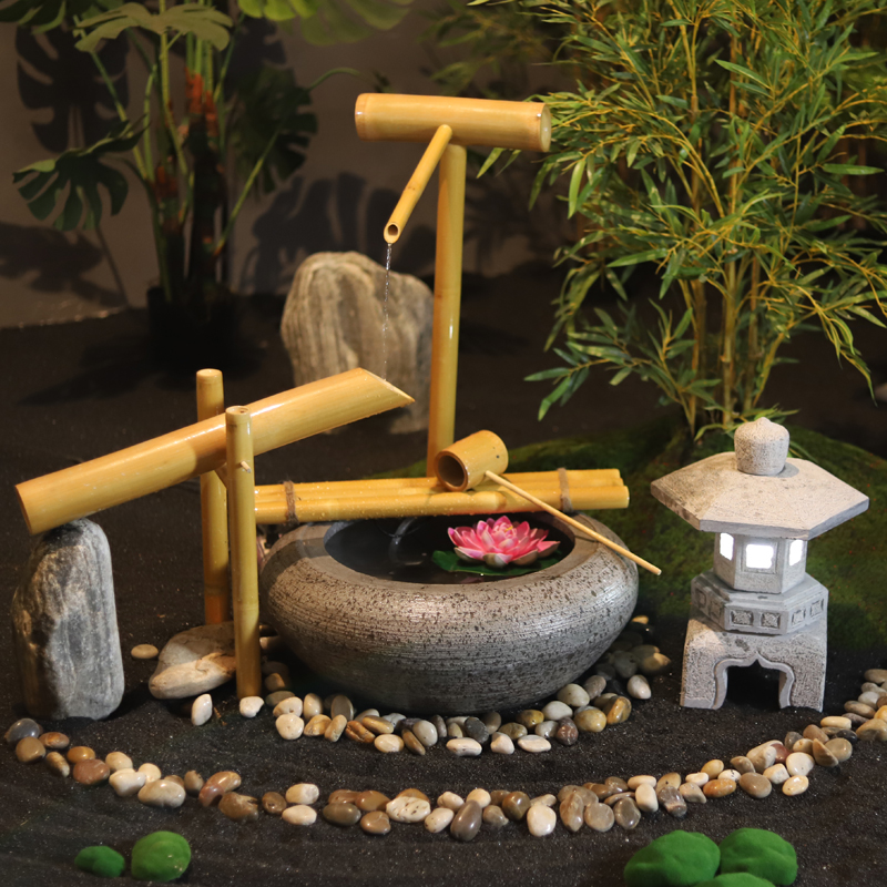 Zen Willi Style Dead Landscape Landscape Courtyard Flow Water Stone Bowl Building View Stone Basin Folk and Villa Stone Trough water View Water bowl