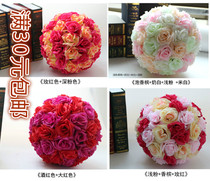 Send hook lanyard rose silk flower ball wedding wedding wedding room flower ball hanging decoration door simulation Flower Ball