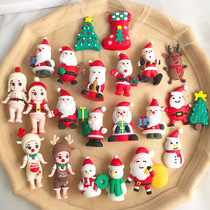 Christmas cake decoration ornaments three-dimensional Santa Claus snowman elk Christmas tree grass circle sleigh plug-in card