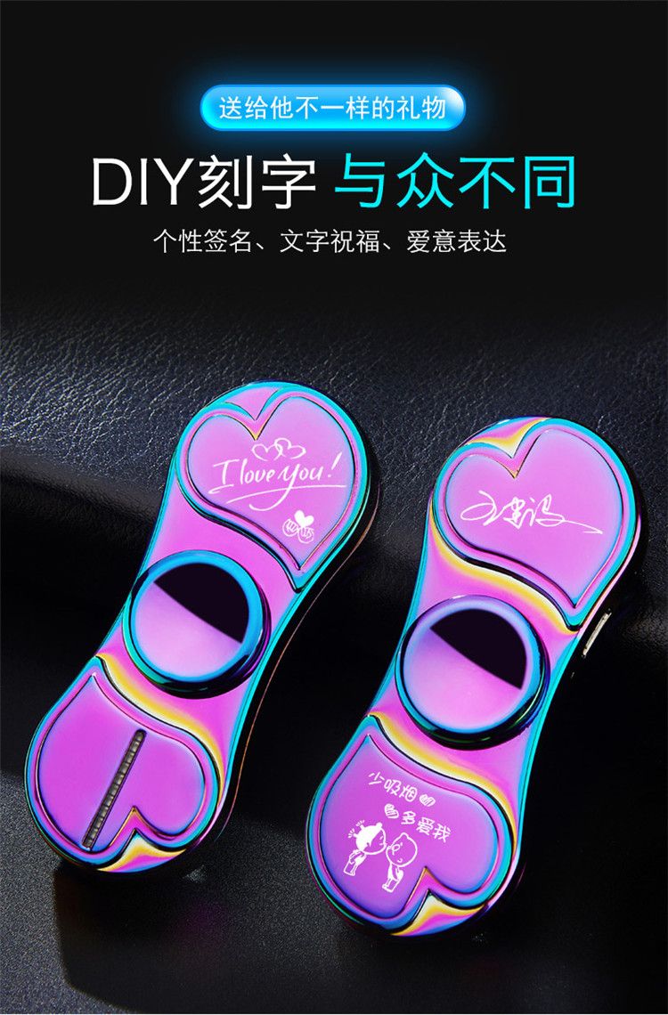 Mới ngón tay gyro đỏ bật lửa sạc cá tính bật lửa sáng tạo tùy chỉnh đèn LED nhấp nháy để gửi bạn trai bật lửa khò