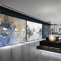 Continuous patterned rock slab panel 1800*900 suspended TV background wall countertop custom bright matte marble tiles