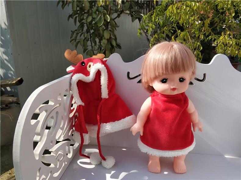 Áp dụng quần áo búp bê Milu phụ kiện áo choàng Giáng sinh hươu Xiaomei Leman 58 Le Jier búp bê có thể được mặc bup be