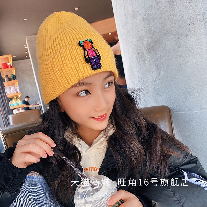 2021 Fall and Winter New Han Edition students in Handling Hat children's hair cap boys and girls street dance warm knitting cap