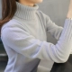 Mùa thu đông mới áo thun cổ cao mới cộng với áo len nhung nữ 2018 Áo len dài tay hoang dã dày chạm đáy
