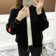 Mùa xuân 2019 mới thêu ngắn áo len thêu áo len dệt kim lỏng lẻo Hàn Quốc dây kéo áo len nữ - Đan Cardigan áo len form rộng