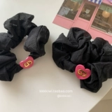 BlackPink! Атмосферное сопоставление цвета!Люблю двойное D Черное кольцо для волос!