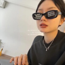 About new GM small face elliptical black sunglasses female polarized male anti-UV rectangular sunglasses