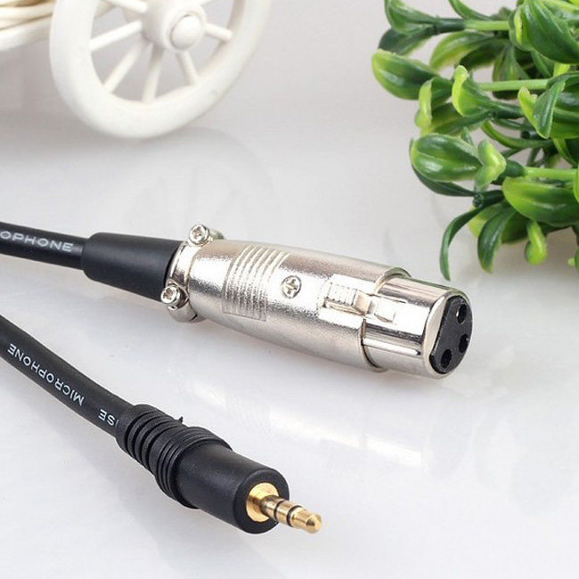 3 5mm to XLR female capacitor microphone connection wire computer sound card SLR microphone audio cable universal