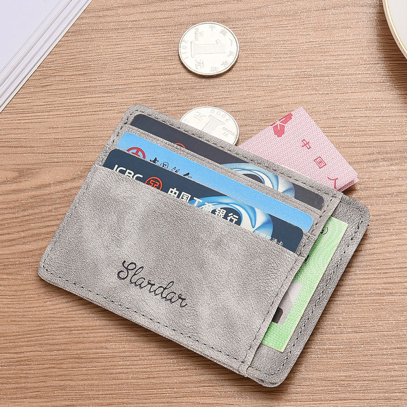 Men's card bag ultra-thin and small driving license leather jacket integrated wallet multi-position card bag minimalist document sleeve clamp