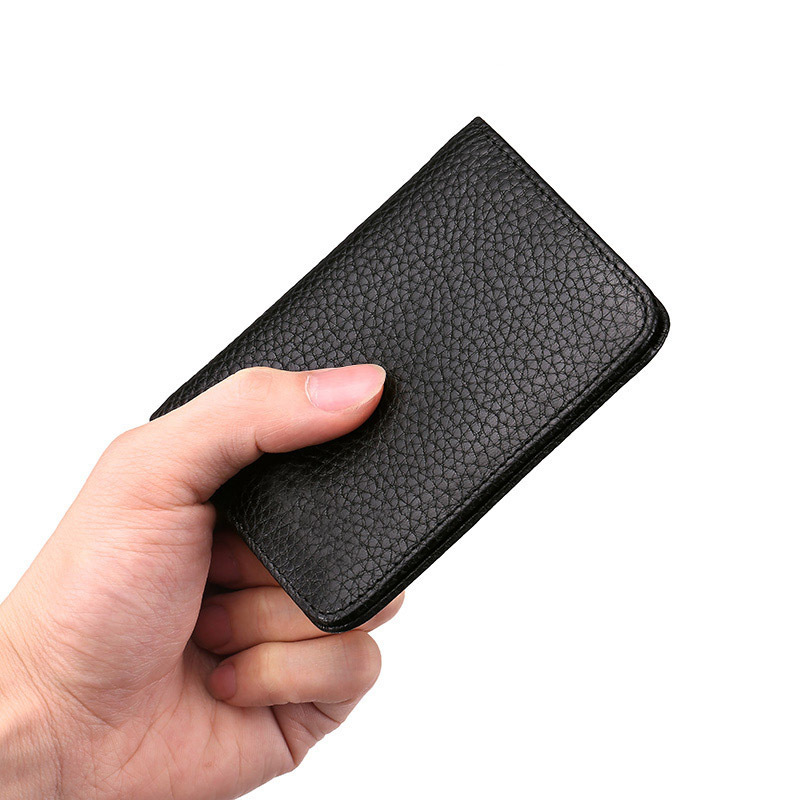 Mini small wallet men's short leather simple ultra-thin money clip first layer cowhide young student soft leather clip tide