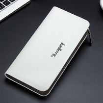 Fashionable mens wallet mens long zipper clutch bag Japanese and Korean version multi-card slot business casual youth handbag mens trendy