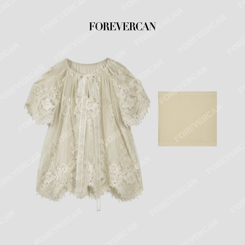 Forevercan Women's Clothing "Antique Lace" French Romantic Antique Embroidered Lace Bell Sleeve Top Forevercan Women's Clothing "Antique Lace" French Romantic Antique Embroidered Lace Bell Sleeve Top