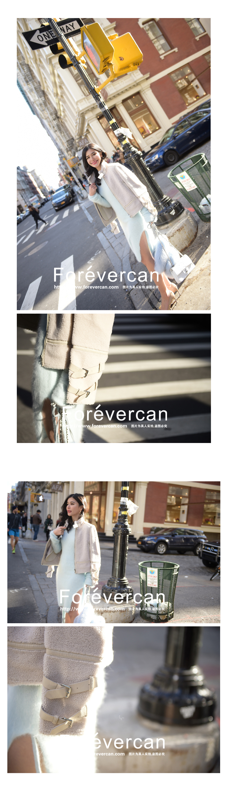 Forevercan Winter Sản phẩm mới Úc Fur One Whitening Thin Lamb Short Jacket áo khoác lông nữ