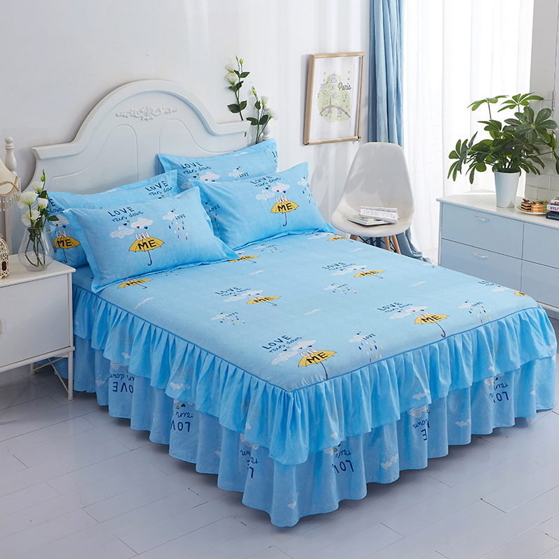 Mùa xuân và mùa hè váy đơn giường trải giường đơn mảnh váy ba bộ khăn trải giường ba bộ giường ngủ tấm ren Simmons - Váy Petti ga giường có viền