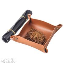 Portable foldable PU leather tobacco sober tray hand-rolled cigarette tray storage tray pipe accessories tools leather tray set