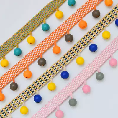 European-style new small wooden beads multi-color curtain lace Dalian original accessories accessories Textile home factory jewelry
