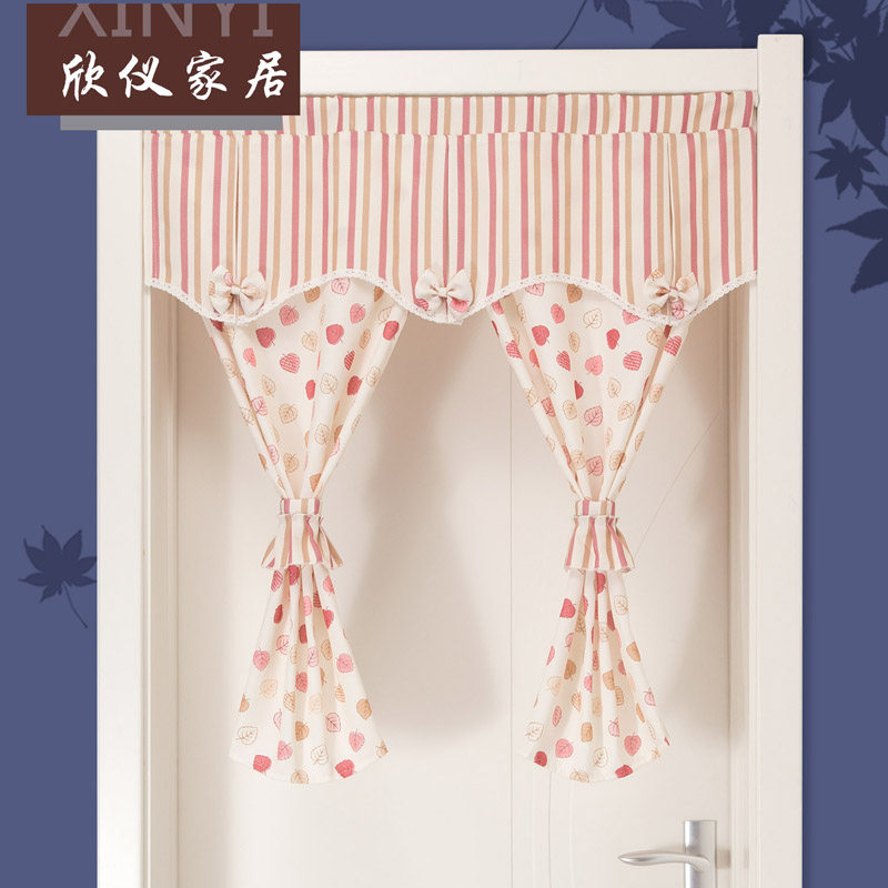 Buy one get two fabric Japanese-style door curtain curtain Bedroom cartoon bathroom Feng Shui partition Living room kitchen curtain half curtain