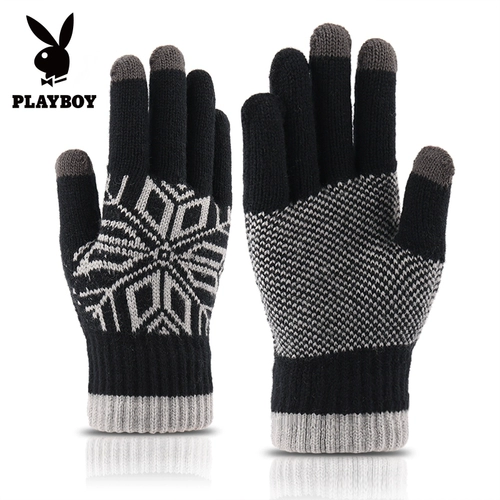 Playboy, мужские трикотажные утепленные удерживающие тепло дорожные перчатки