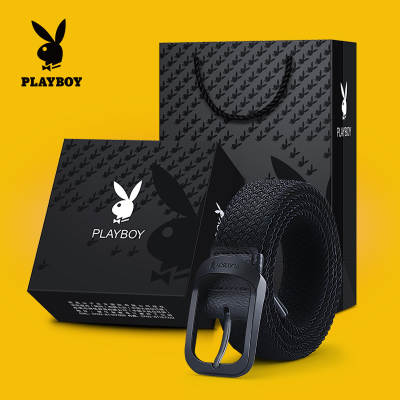 Playboy belt men's pin buckle woven canvas stretch sports Korean version of the trendy young student women's pants belt