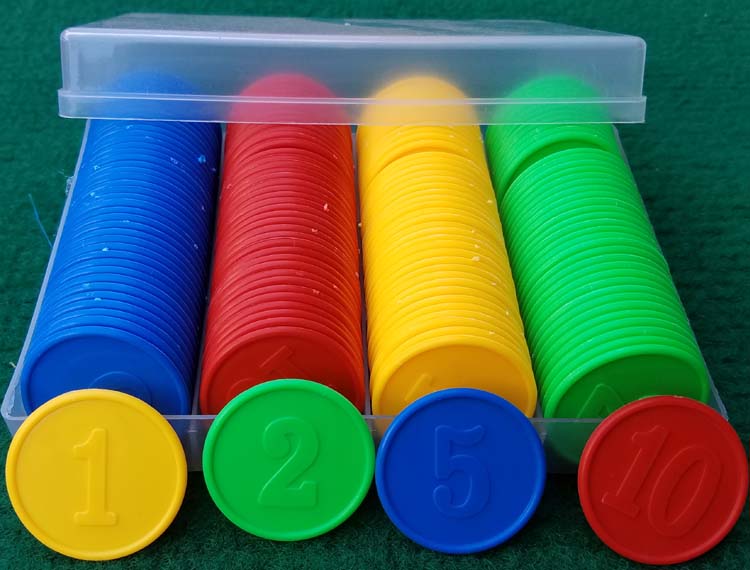 Plastic double-sided counting chip set boxed mahjong game currency children students music learning currency training teaching reward currency