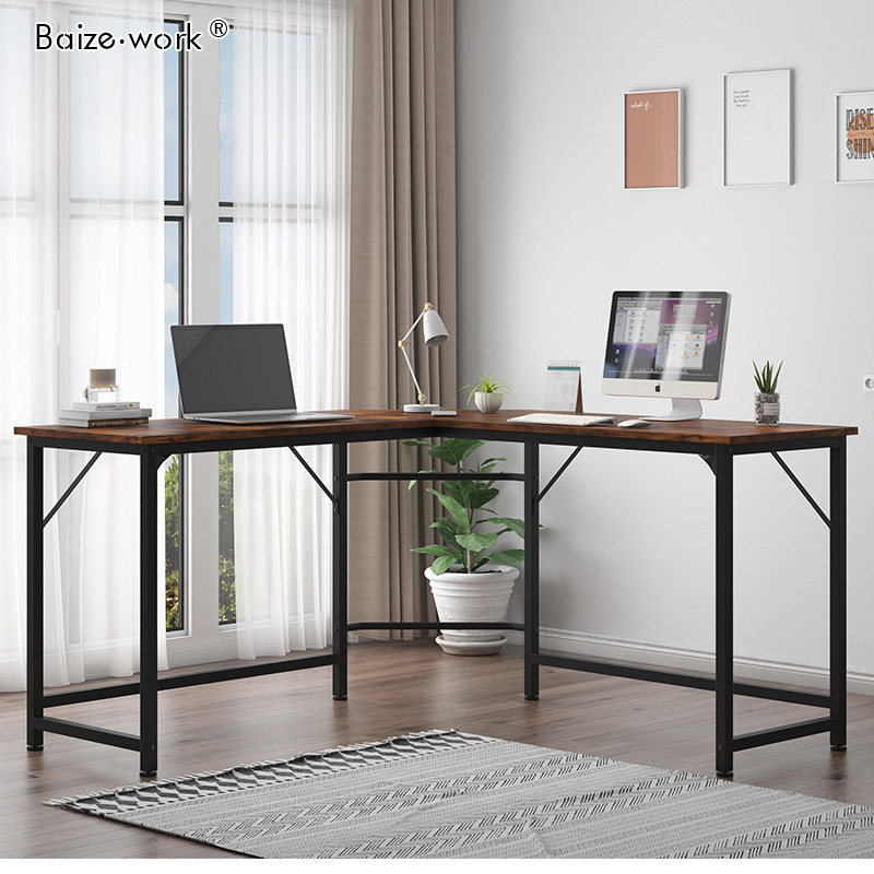 Brief Modern Corner Desk Home Computer Desktop Desk L Type Wall Corner Office Students Study Desk