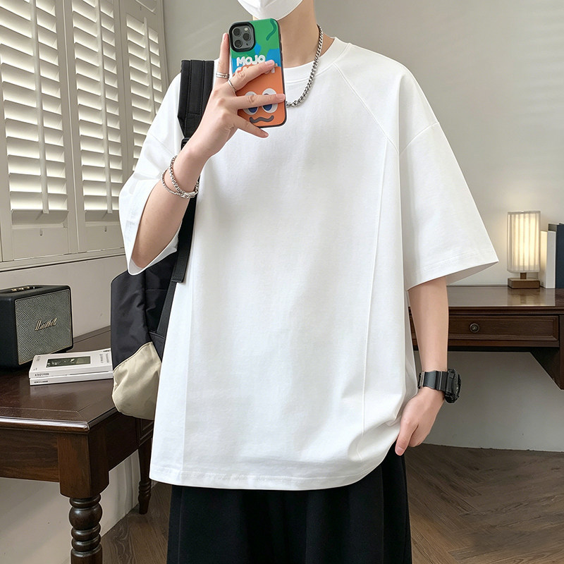 2026 Junior High School Students' Special Clothing for the College Entrance Examination, Men's Summer Short-Sleeved T-Shirt Without Letter Pattern, Ice Silk Cotton T-Shirt