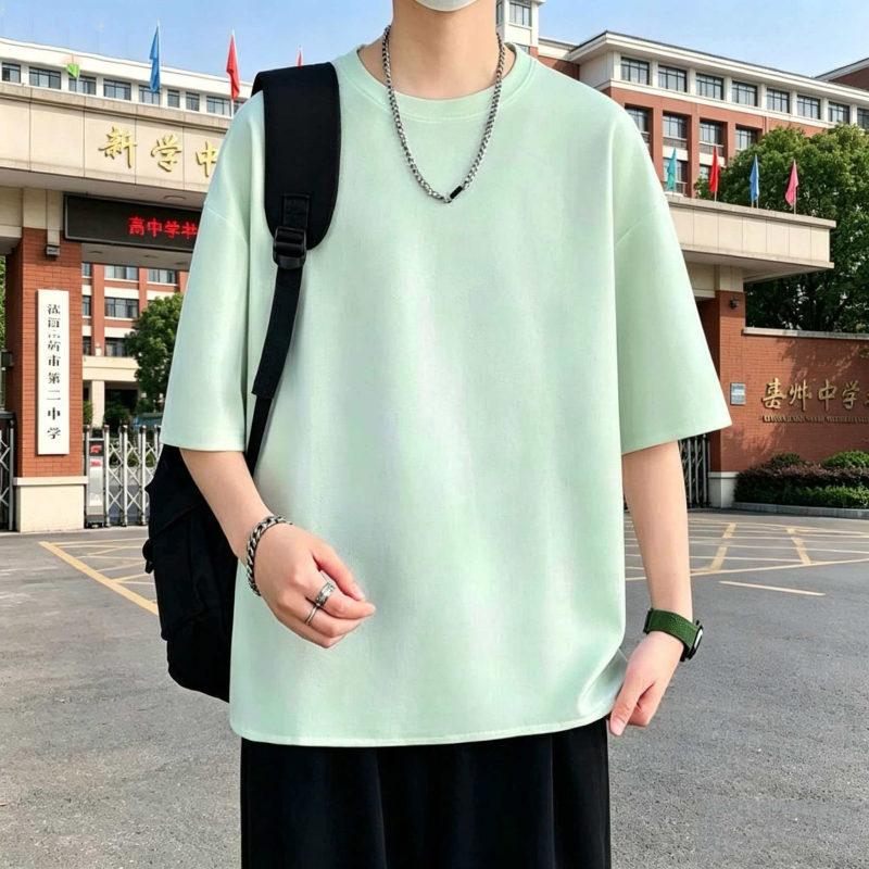 2026 College Entrance Exam Special T-Shirt for Boys and Girls, Green Color, No Letters, No Patterns, Short-Sleeved T-Shirt