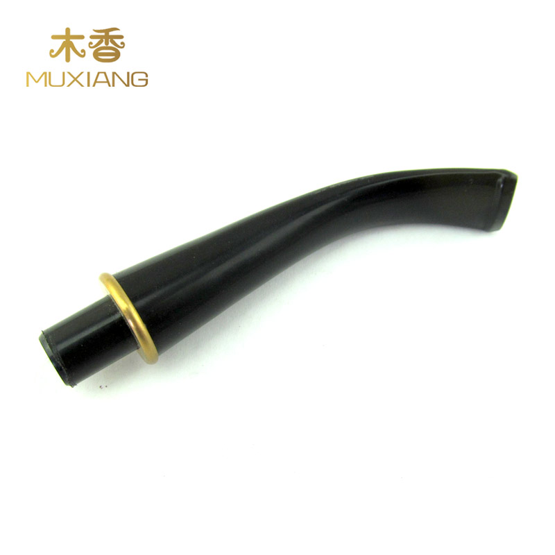 Wood incense with metal decorative ring curved handle and pointed acrylic cigarette holder pipe cigarette holder DIY pipe accessories