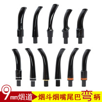 Wooden PIPE accessories 9MM PIPE CIGARETTE HOLDER ACRYLIC cigarette HOLDER DIY PIPE CIGARETTE HOLDER CURVED HANDLE filter cigarette HOLDER