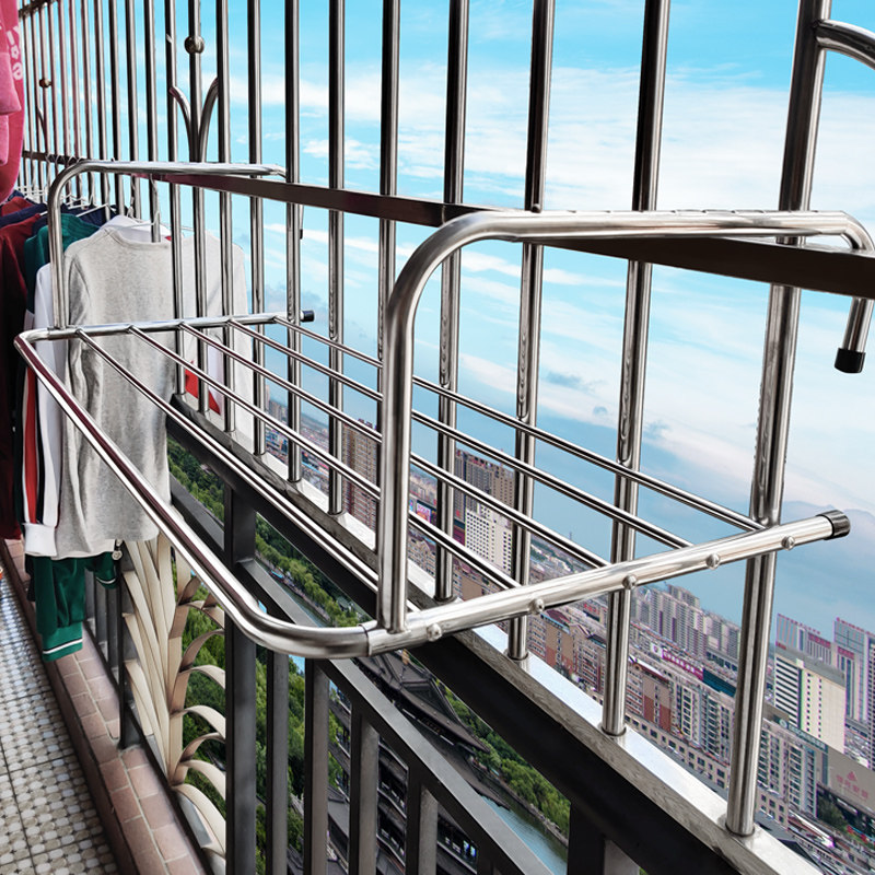 Balcony clothes drying artifact anti-theft window type window drying rod drying rack drying rack hanging rack shoe rack outdoors
