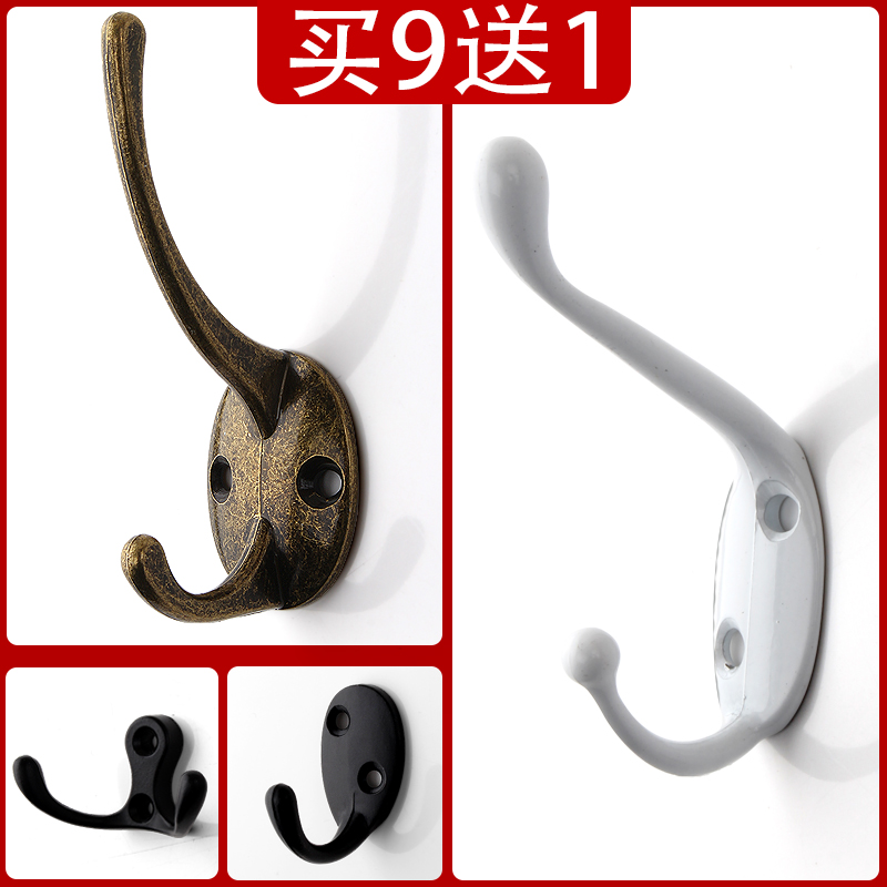 Creative simple black wall hanging hook Single hook door back retro coat hook American style clothes hook