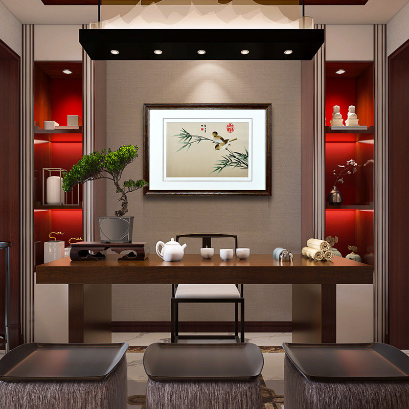 Jin Wu Needle Embroidery painting Song embroidery finished product hanging painting masonry decoration painting Chinese embroidery living room painting Song Man flower bird