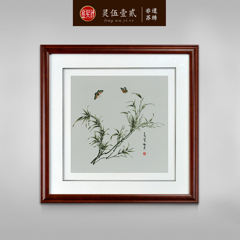 Jin Wu Xiang 1-4 silk embroidery finished painting pure hand artisanal Suzhou embroidery drawing room sea - style decoration bamboo