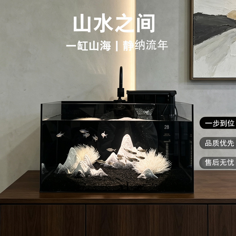 Snow Mountain Coral Landscaping Desktop Fish Tank Square Goldfish Tank Office Desk Living Room Home Use Ultra-White No Water Change Ecological Tank Snow Mountain Coral Landscaping Desktop Fish Tank Square Goldfish Tank Office Desk Living Room Home Use Ultra-White No Water Change Ecological Tank