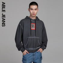 ABLE JEANS Spring New Products China imagination neutral sweater couples hooded men and women with leisure 788019