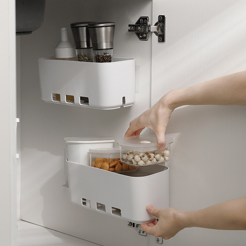 Large Number of wall-mounted integral cabinets slit drawer telescopic multi-purpose shelve shelf seasoning containing shelf article finishing box