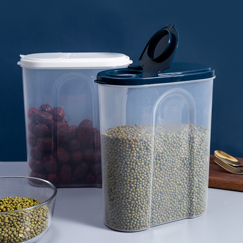 Japan-style Multifunction Plastic Miscellaneous Grain Dry Stock Tank Moisture Protection Anti-Bug Storage Rice Bucket Kitchen Five Grain Cereals Storage Seal Tank