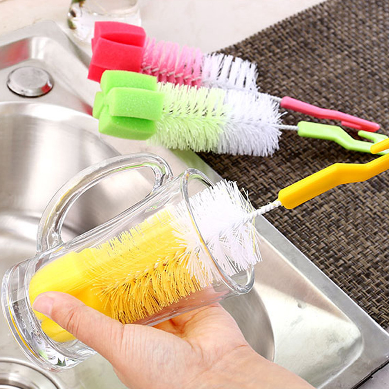 Home Cup Clean Cup Brushed Long Handle With Sponge Hairbrush Bottle Brushed Cup Brushed Round Milk Bottle Brush For Good Use