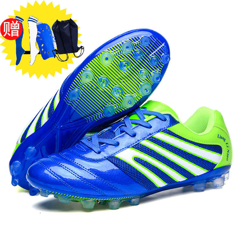 Breathable mesh children's football shoes men's broken nails female primary school training shoes Teen spikes Boys and girls mesh cloth