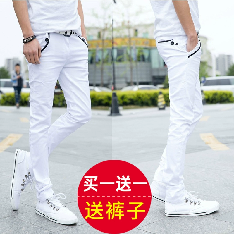 Xu hướng xuân hè 2019 là quần skinny trắng mỏng nam phiên bản Hàn Quốc của quần legging bé trai quần dài mới - Quần tây thường