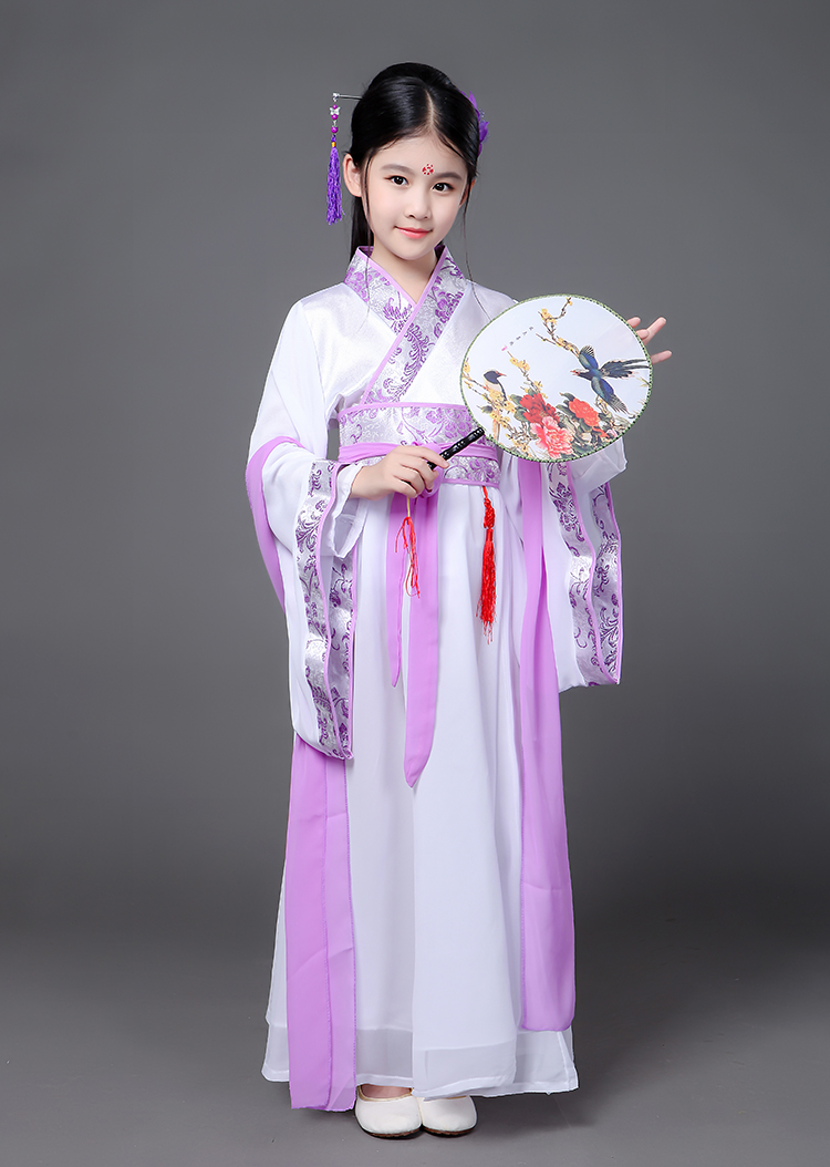 Ba cuộc sống ba nổi trắng sáng cô gái trẻ ít fairy dress Han ăn mặc trang phục cổ trang phục sợi ánh sáng theo phong cách cổ xưa công chúa cổ của trẻ em.