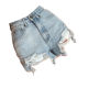 Plus size fat mm irregular denim shorts women's summer style Korean ripped raw edges students high waist chic all-match hot pants